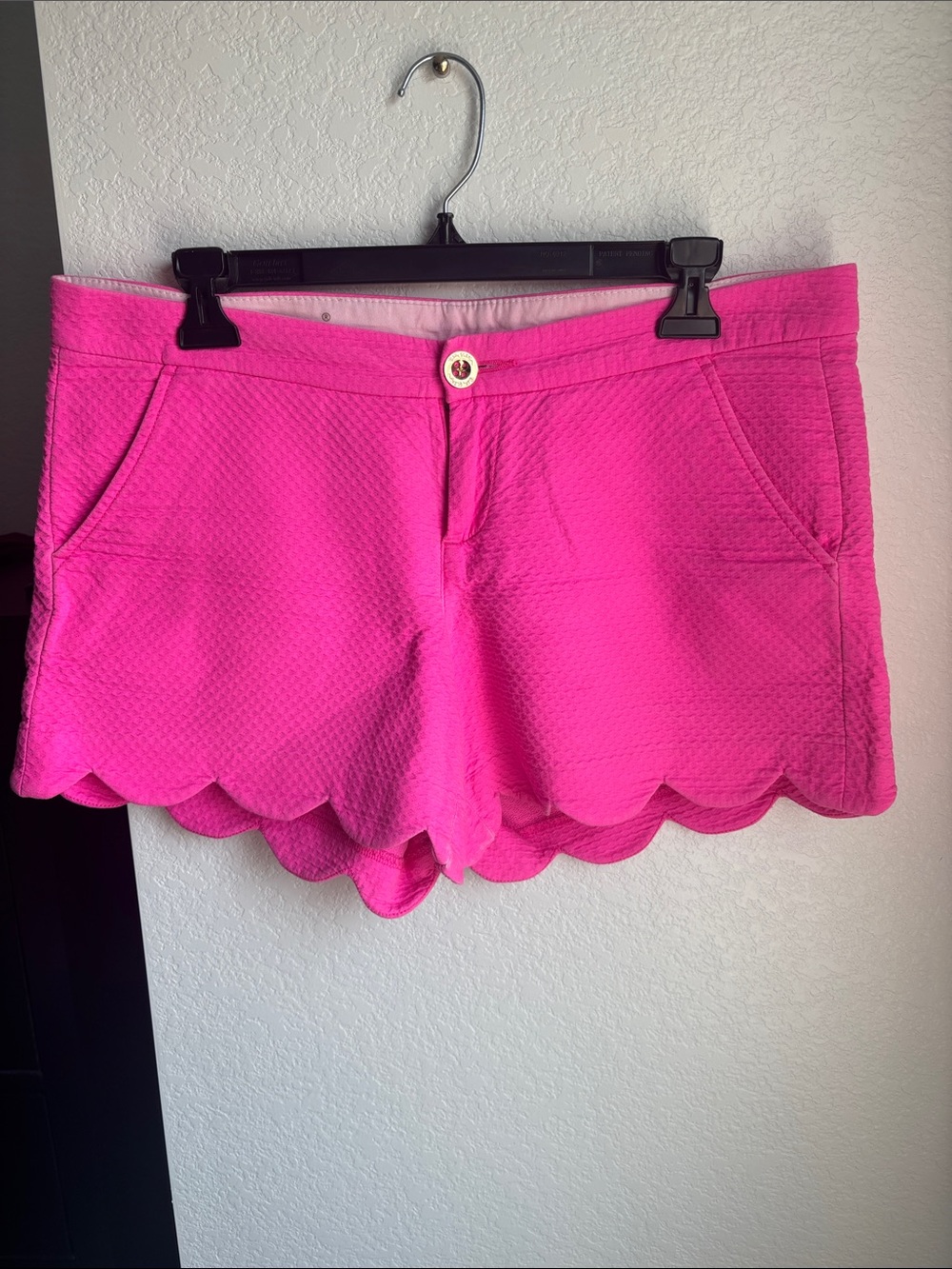 Lilly Pulitzer Hot Pink Scallop Hem High Waist Shorts